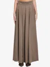 Max Mara Flared Wool Skirt In Brown