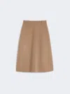 Max Mara Flared Wool Skirt In Brown