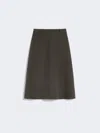 Max Mara Flared Wool Skirt In Green