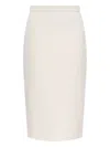 Max Mara Sheath Skirt In Stretch Fabric In White