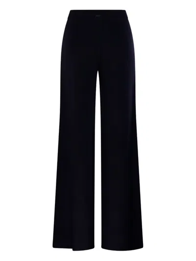 Max Mara Flat-front Straight Trousers In Blue