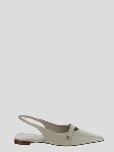 Max Mara Flat Leather Sandals In No-color | ModeSens