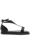Max Mara Flat Open Square Toe Sandals For Women In Black