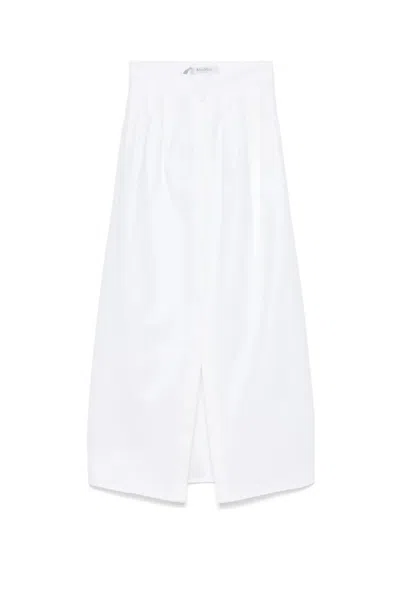 Max Mara Flattering Tailored Shirt In Soft Cotton-elastane Blend In White