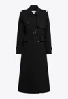 Max Mara Flavio Double-breasted Long Trench Coat In Black