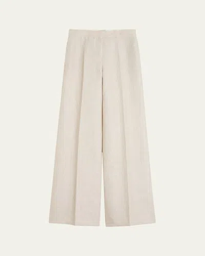 Max Mara Flax Linen Wide-leg Pants In Multi