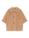 Max Mara Relaxed Silhouette Camel Coat With Oversized Sleeves In Brown