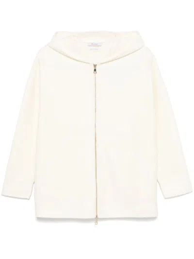 Max Mara White Cashmere Wool Hoodie In Neutral