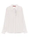 Max Mara Flirt Striped Long-sleeved Shirt In White