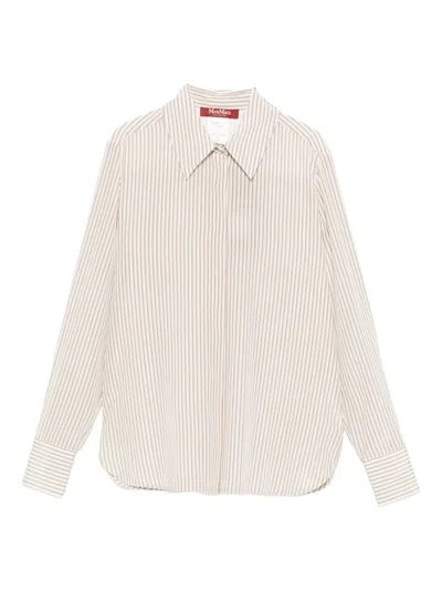 Max Mara Flirt Striped Shirt In Neutral