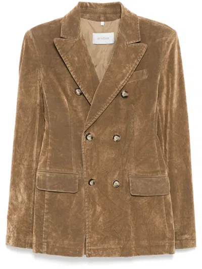 Max Mara Flocked Blazer In Brown