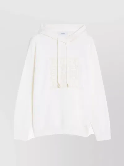MAX MARA FLOCKED DESIGN WOOL HOODED SWEATSHIRT