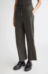 Max Mara Flora Stretch Virgin Wool Drawstring Pants In Green