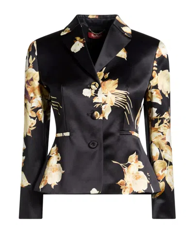Max Mara Floral Blazer In Black