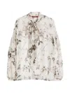 Max Mara Studio Polka Dot Silk Blend Shirt In Multi