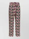 Max Mara Floral Bow Detail High Waist Trousers In Multi