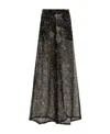 Max Mara Printed Organza Pants In Black