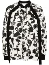 Max Mara Gaetana Floral-print Long-sleeve Blouse In ホワイト