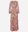 Max Mara Floral Embellished Maxi Dress In White