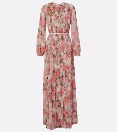 Max Mara Floral Embellished Maxi Dress In White