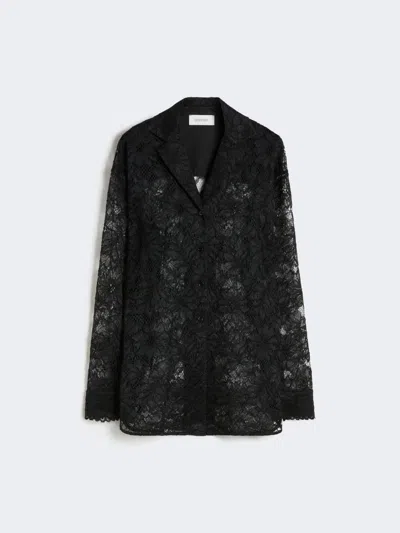 Max Mara Floral Lace Jacket In Black