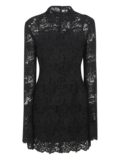 Max Mara Floral-lace Mini Dress In Black