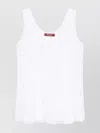 Max Mara Floral Lace Scoop Neck Sleeveless Top In White