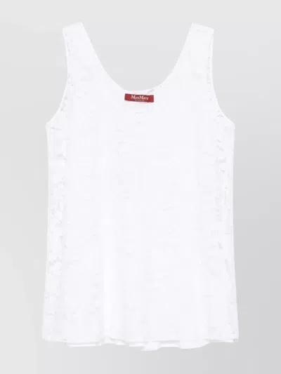 MAX MARA FLORAL LACE SCOOP NECK SLEEVELESS TOP