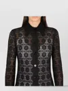 Max Mara Floral Long Sleeve Sheer Lace Dress In Black