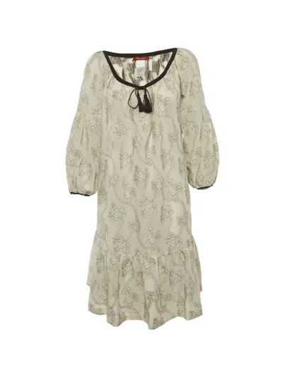 Pre-owned Max Mara Floral Midi Dress In Neutral