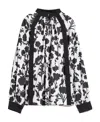 Max Mara Floral Pattern Blouse In Black