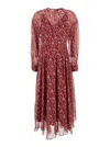 Max Mara Floral Pattern Dress In Red