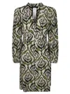 Max Mara Floral Pattern Dress With Fitted Waist In Green