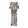 Max Mara Floral Pattern Maxi Dress With Short Sleeves In Multi