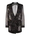Max Mara Floral Printed Sheer Jacket In Black