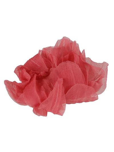 Max Mara Floral Patterned Brooch In Pink