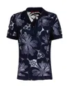 Max Mara Floral Patterned Lace Detailed Top In Blue