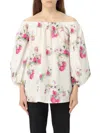 Max Mara Women's Zigrino Printed Blouse Top In Fuxia