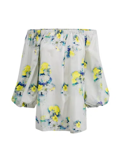 MAX MARA FLORAL PATTERNED OFF-SHOULDER TOP