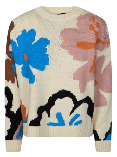 Max Mara Floral Patterned Weekend Sweater For Women In Blue