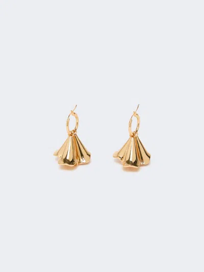 Max Mara Floral Pendant Earrings In Gold