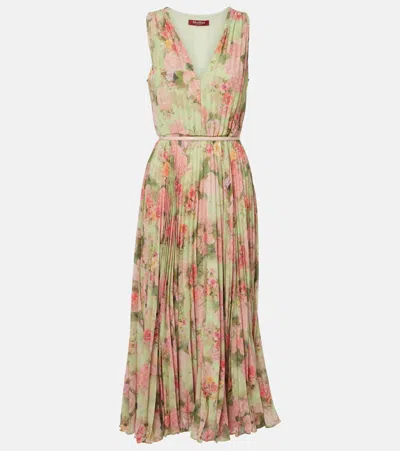 Max Mara Maxikleid Aus Georgette In Grün