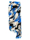 Max Mara Draped Floral Ruched Asymmetric Hem Skirts