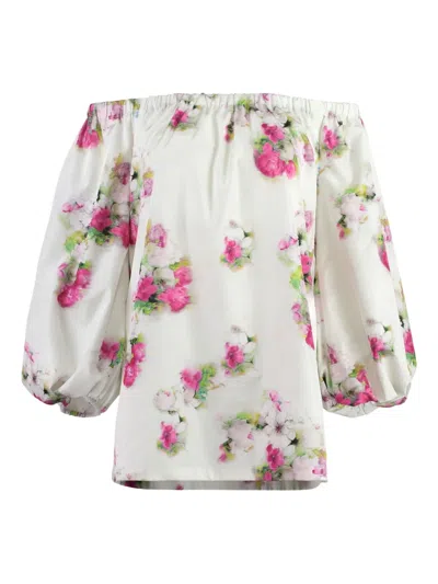 Max Mara Floral-print Balloon-sleeve Blouse