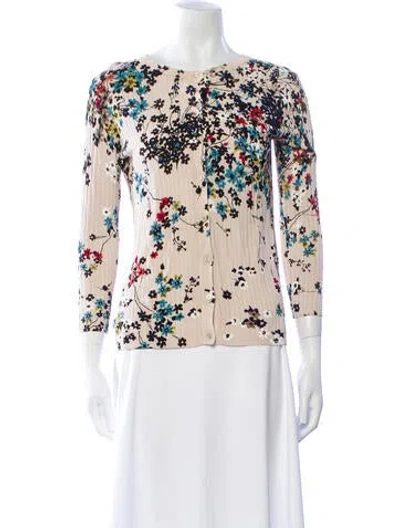 Pre-owned Max Mara Floral Print Bateau Neckline Sweater In Multi