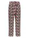 Max Mara Floral Bow Detail High Waist Trousers In Neutral