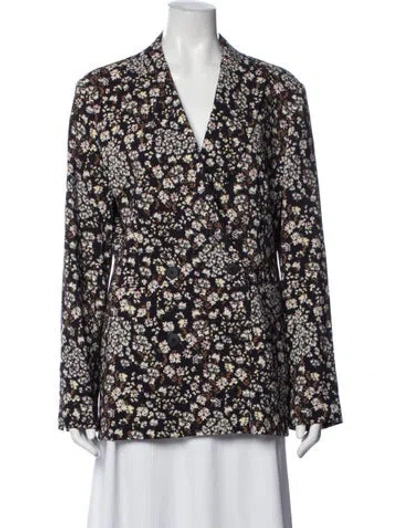 Pre-owned Max Mara Floral Print Blazer In Blue