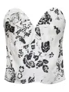 Max Mara Floral-print Bustier Top In White