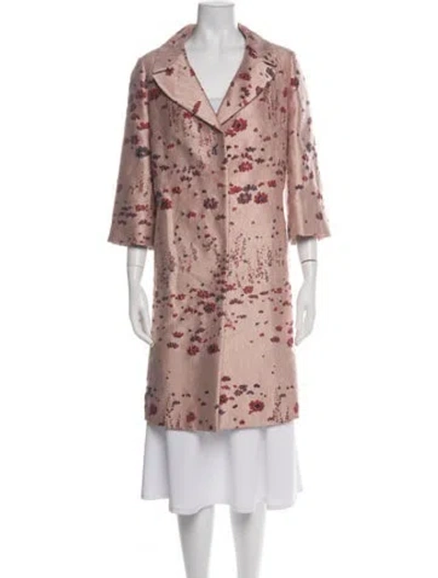 Pre-owned Max Mara Floral Print Coat In Pink