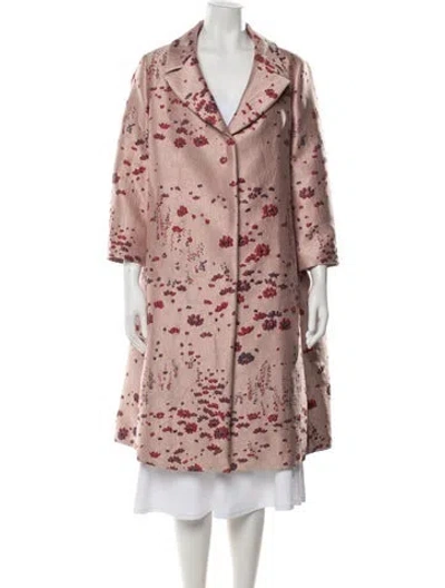 Pre-owned Max Mara Floral Print Coat In Pink